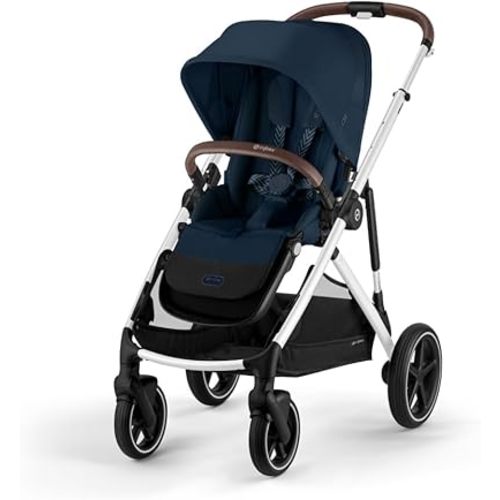 Cybex Gazelle S All-in-One Toddler and Baby Stroller with Over 20 Modular Configurations, Ergonomic Near-Flat Recline, Shopper Basket, and Compact Fold, Ocean Blue