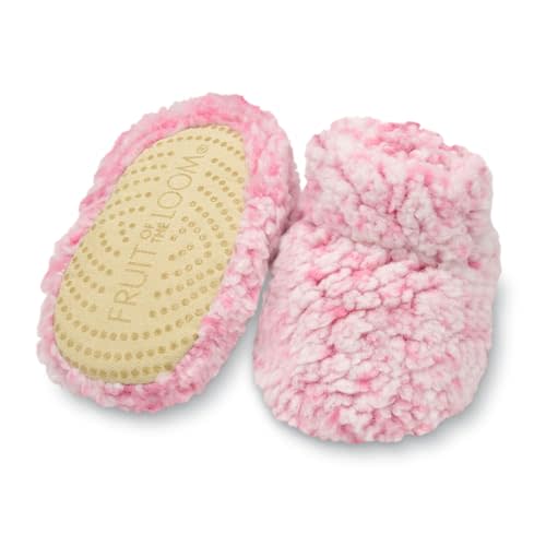 Fruit of the Loom Cozy Thermal Wrap Booties with Non-Skids for Baby Girls, Boys, Unisex