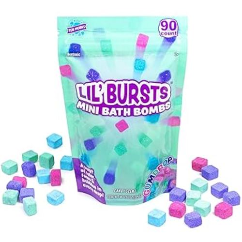 Amazon.com: Tub Works® Lil' Bursts™ Mini Bath Bombs for Kids, 90 Count, Rainbow | Nontoxic | Tiny Kids Bath Bombs with A Burst of Color, Foam & Bubbles | Customize Toddler Bath with 7 Colors | Make Bathtub Art : Beauty & Personal Care