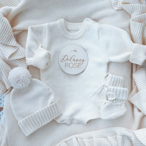 Personalized Knit Sweater Bubble Romper | Solid