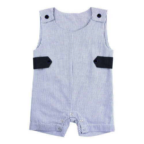Seersucker Stripe Overalls, 3-6M