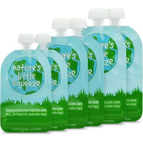 WeeSprout Double Zipper Reusable Food Pouches (Original, Variety)