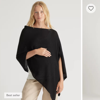 Lightweight Cotton Cashmere Nursing Shawl in Black