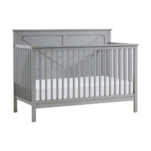 Oxford Baby Montauk 4-in-1 Convertible Crib, Farmhouse Gray, GREENGUARD Gold Certified, Wooden Crib