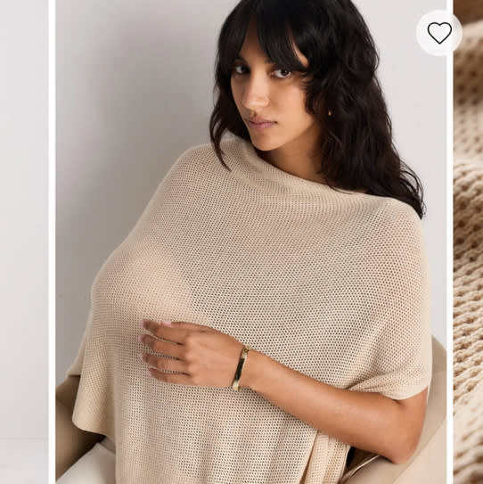 Lightweight Cotton Cashmere Nursing Shawl in Heather Oatmeal