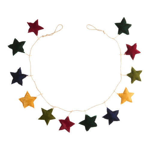 Multicolor Velvet Star Garland