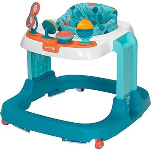 Safety 1st Ready, Set, Walk Dx Developmental Baby Walker with Wheels, Baby Toys, Spotlight Teal
