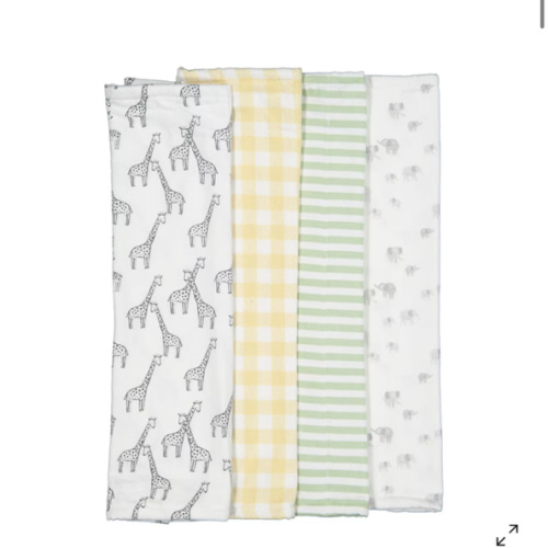 4 Pack Organic Cotton Burping Cloths
