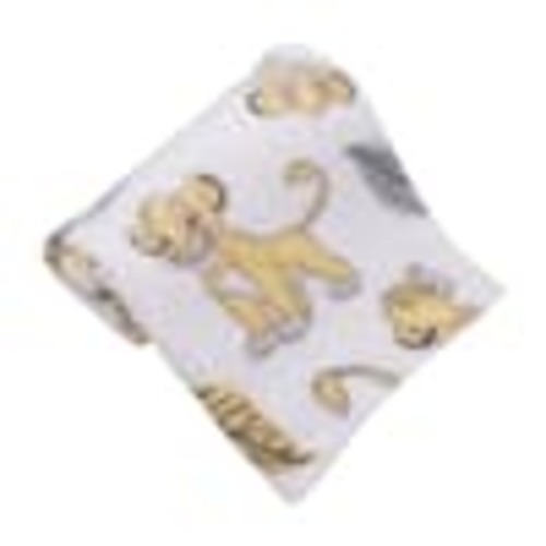 Disney Lion King Super Soft White, Yellow, Green Simba Leaves French Fiber Polyester Baby Blanket 4142501P