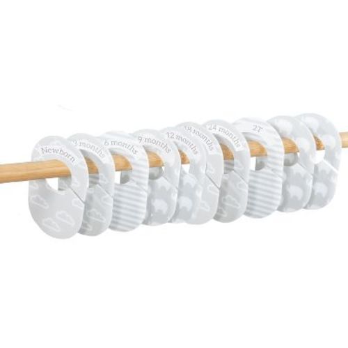 The Peanutshell 10-Pack Grey Nursery Closet Organizer Dividers