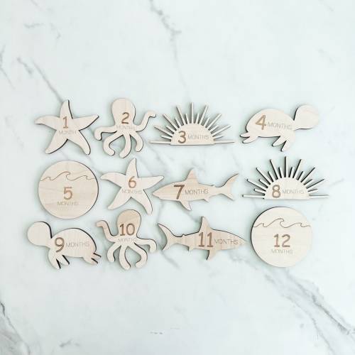 Baby Sea Animals Baby Milestone Marker Sea Animal Nursery Animal Milestone Cards Ocean Baby Gift Sea Animals New Baby Milestone Ocean Life