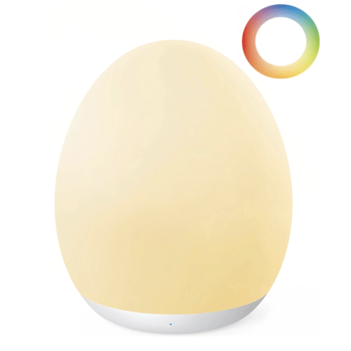 JolyWell Night Light for Kids, Baby Night Light with 7 Colors Changing Mode & Stepless Dimming, Nursery Night Light BPA Free,Rechargeable Egg Night Light for Breastfeeding 1h Timer & Touch Control