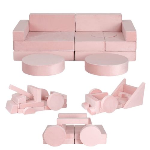 Kids Play Couch 14pcs Modular Playset Foam Nugget Couch For Toddlers Children,convertible Kids Couch Sofa Indoor Furniture For Playroom