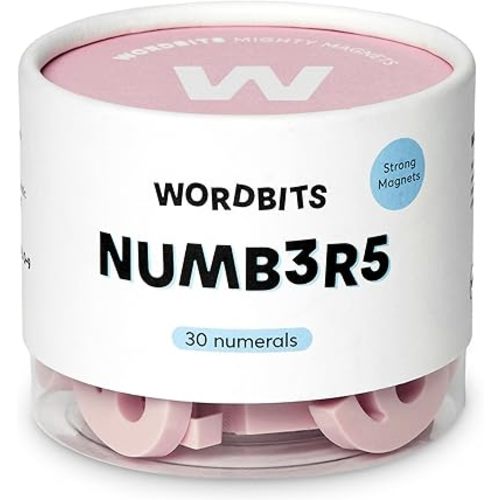 30pcs Magnetic Numbers - Strong Neodymium Magnetic Numbers for Fridge - Award Winning Typeface, Eco-Friendly, Matt Finish for Homes & Offices (Blush)