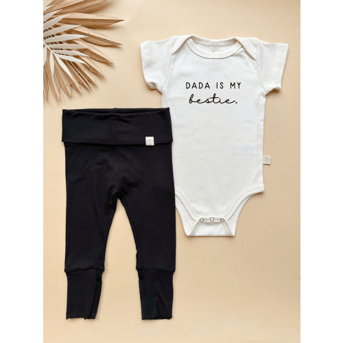 Dada is my Bestie - Black Leggings Outfit Set Bundle