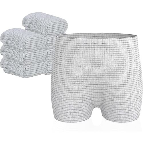 hetaida Postpartum Disposable Underwear, C-Section Underwear for Women, High Waist Maternity Panties, Latex-Free, Super Breathable & Soft, High Stretchable, 8 Count Grey