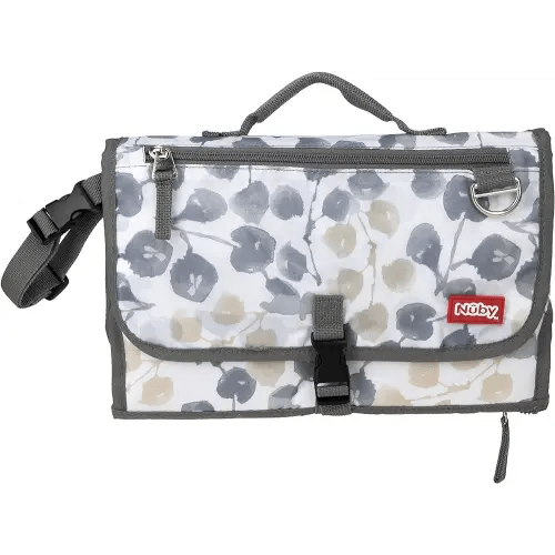 Nuby Portable Baby Changing Pad Station, Quick Wipe Clean Changing Mat with Built-in Pillow, Floral Print