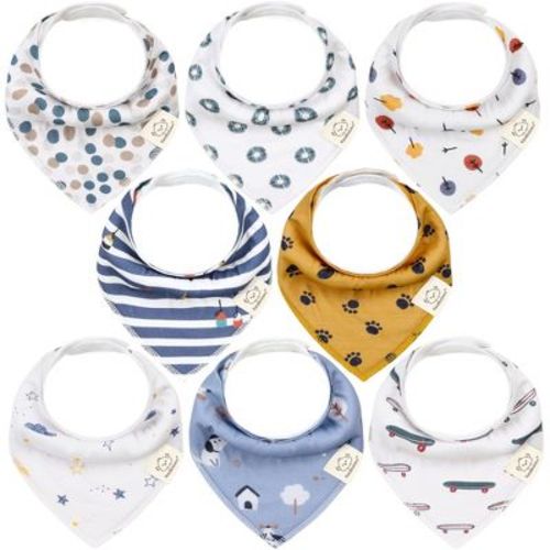 8pk Organic Baby Bandana Bibs, Baby Drool Bibs For Baby Boy, Girl, Baby Bibs For Infant, Newborn (nordic)