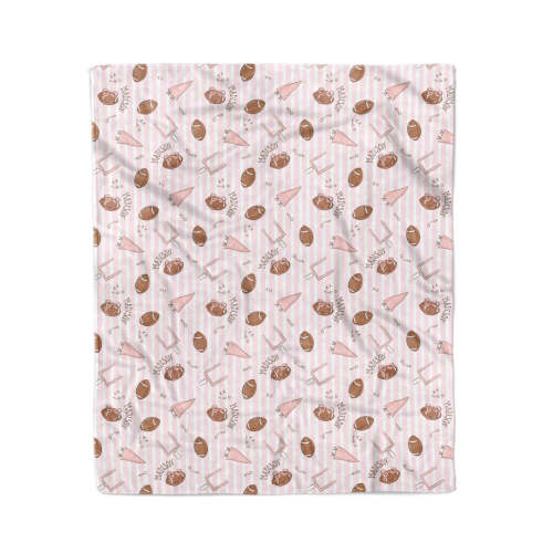 Tiny Touchdowns Kids Blanket | Pink