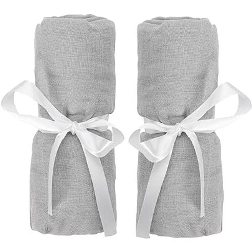 Newton Baby Fitted Sheets for Bassinet & Bedside Sleeper (2-Pack) - 100% Breathable, Washable and Ultra-Soft, 100% Muslin Cotton, 19" x 35", Grey