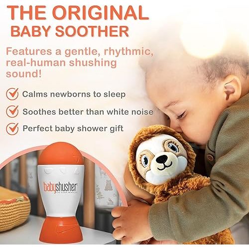 Baby Shusher Portable Sound Machine - Mom-Like 'Shh!' Sound for Baby, Sleeping Soother, Newborn Essentials for Crib, Battery Operated Hush, Travel Friendly, Shower & Registry Gift - 1 Count