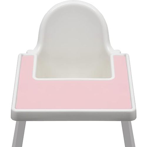 High Chair Placemat Compatible with IKEA Antilop Baby High Chair - Dishwasher Safe, BPA Free Silicone Placemats – Baby Led Feeding Foods Placemat for Toddler and Babies (Pink)