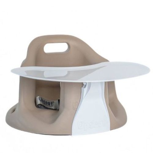 Upseat Original Ergonomic Baby Floor & Booster Reclining Seat with Tray - Taupe