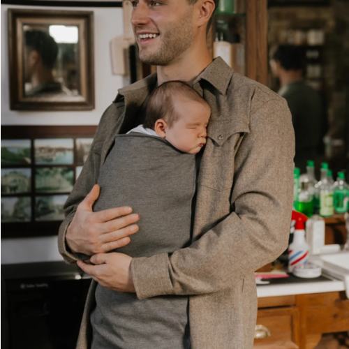 Lalabu Dad Shirt | Original Babywearing T-Shirt with Kangaroo Pouch | Baby Wrap Carrier for Newborns & Infants | Baby Wrap Carrier for Newborns | Essential for new Dads