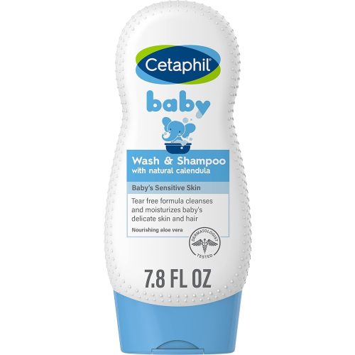Cetaphil Baby Shampoo and Body Wash with Organic Calendula, Tear Free, Hypoallergenic, Ideal for Everyday Use, Dermatologist Tested, 7.8oz
