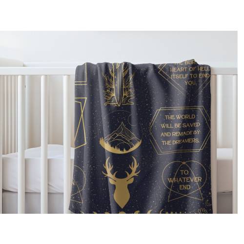 Throne of Glass Baby Blanket Velveteen Microfiber Blanket Sarah J Maas Merch Officially Licensed Unique Baby Shower Gift Bookish Baby GIft