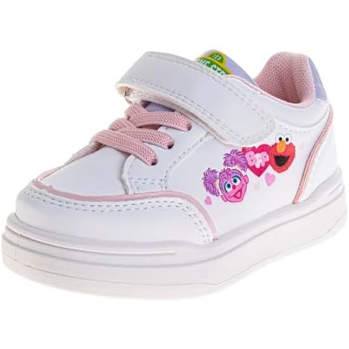 Sesame Street Strap Sneakers for Boys & Girls - Kids Lightweight Athletic Breathable Running Tennis Shoes (Sizes: 5-10 Toddler / 11 Little Kid)