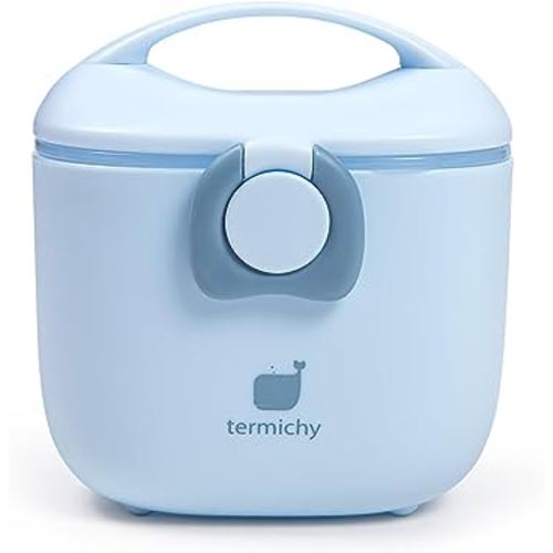 Termichy Baby Formula Dispenser, Portable Milk Powder Dispenser Container with Carry Handle and Scoop for Travel Outdoor Activities with Baby Infant, 8.8OZ, 0.55LB, 250g (Light blue)
