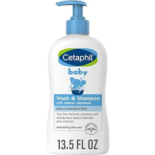 Cetaphil Baby Wash & Shampoo with Organic Calendula, Mother's Day Gifts, Tear Free, Paraben, Colorant and Mineral Oil Free, 13.5 Fl. Oz