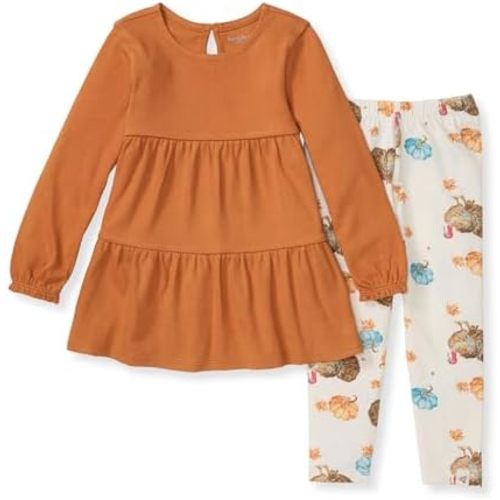 Burt's Bees Baby Baby Girls' Long Sleeve Top and Pant Set, 100% Organic Cotton