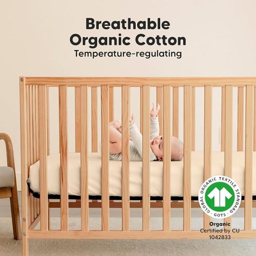 KeaBabies 2-Pack Crib Sheets 52x28 Jersey Cotton Pecan