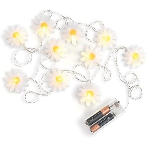 iscream 10 Light Pretty Daisy 66" Long Battery Operated Light String