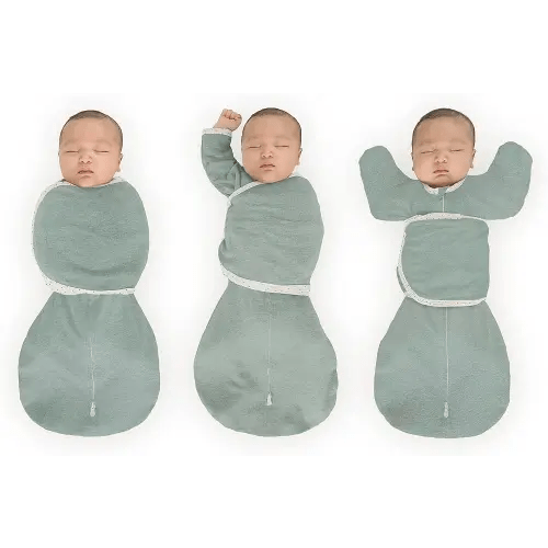 SwaddleDesigns Omni Swaddle Sack for Newborn, Heathered Jadeite, Small, 0-3 Months