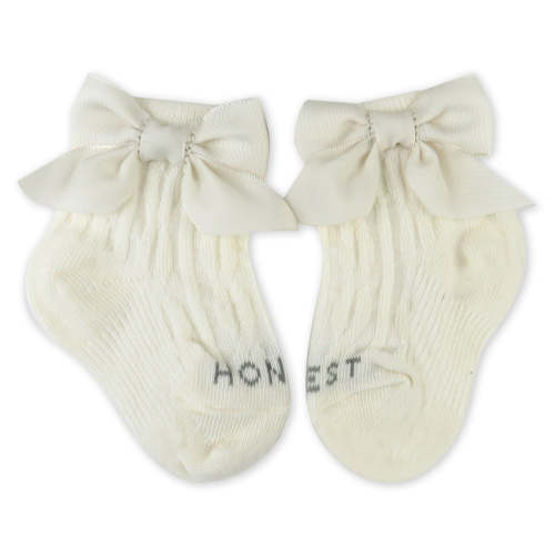 Cable Knit Sock with Bow | Honest Baby Clothing