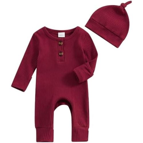 Twopumpkin Newborn Baby Boy Knit Jumpsuit Sweater Romper Newborn Coming Home Outfit Infant Fall Winter Clothes Outfits