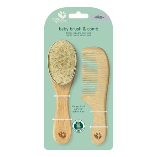 Green Sprouts Baby Brush & Comb-Natural