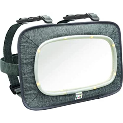 Amazon.com : Travel Bug Baby & Toddler Car Back Seat Safety Jumbo Mirror - Shatter Resistant - Rear & Forward Facing (Lighted) : Baby