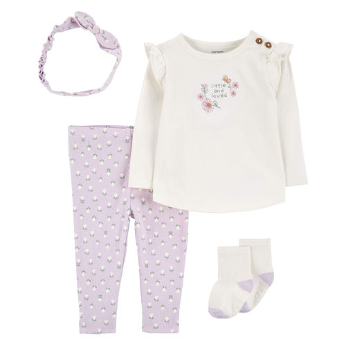 Baby 4-Piece Floral Outfit Set