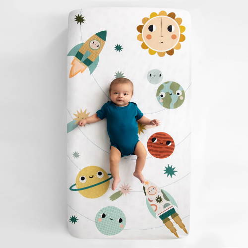 Space Explorer crib sheet by Rookie Humans