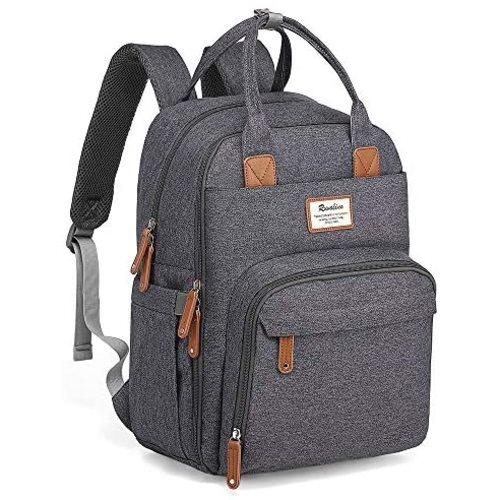 Diaper Bag Backpack, RUVALINO Multifunction Travel Back Pack Maternity Baby Changing Bags, Large Capacity, Waterproof and Stylish, Dark Gray