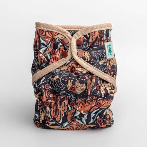Artist Collaborations Patterned Wipeable Cloth Diaper Cover, Grows with your Baby