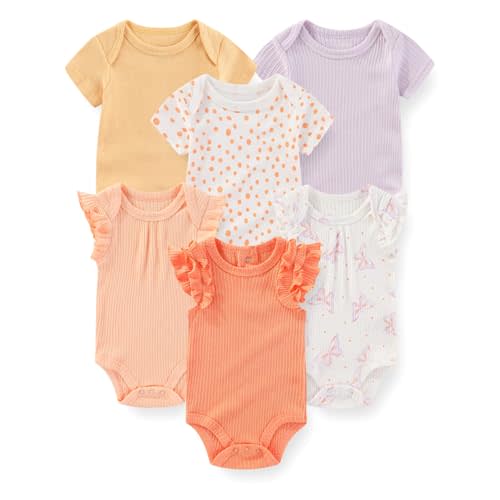 JELYLOVE Fashion Baby Boy Girl Bodysuits 6-Pack Casual Cotton Soft Infants Outfit New born Clothes