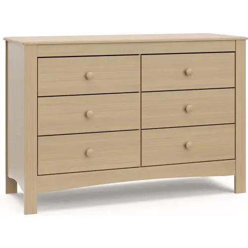 Graco Noah 6 Drawer Double Dresser – GREENGUARD Gold Certified, Dresser for Nursery, 6 Drawer Dresser, Kids Dresser, Nursery Dresser Drawer Organizer, Chest of Drawers