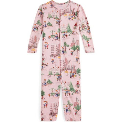 NYC School Bear Print Romper, 9M