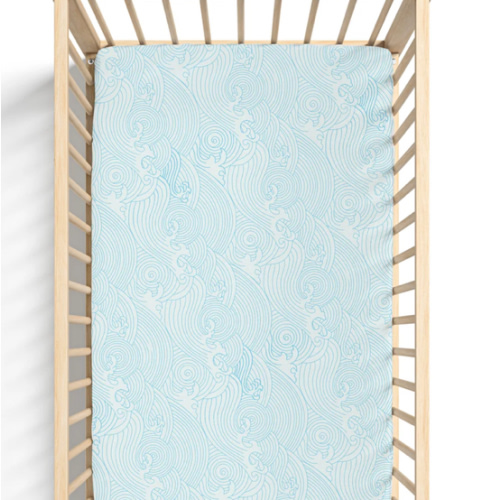 Crashing Sea Waves Bamboo & Cotton Organic Crib Sheet | Cradle Comforts – Cradle Comforts Co.