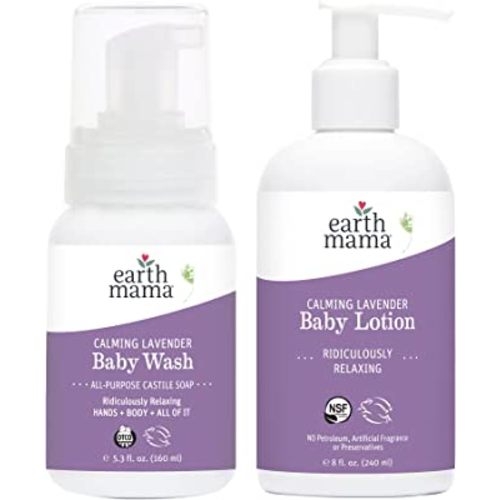 Earth Mama Bathtime Bundle | Calming Lavender Baby Wash & Moisturizing Calendula Lotion